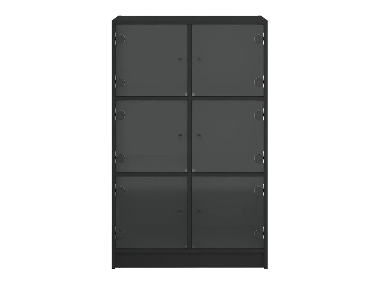 Aparador alto con puertas negras 68x37x109 cm madera contrachapada
