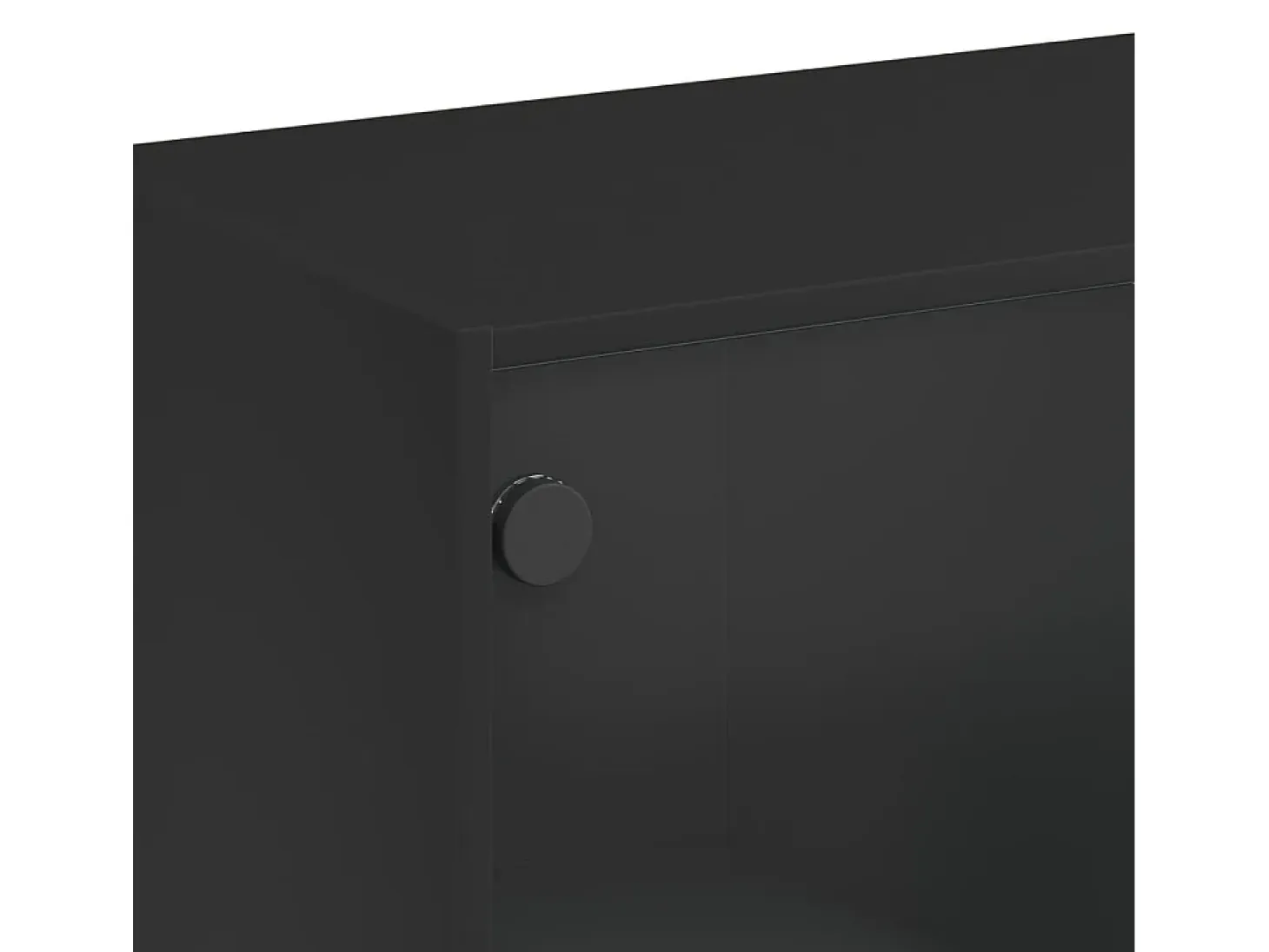 Aparador alto con puertas negras 68x37x109 cm madera contrachapada
