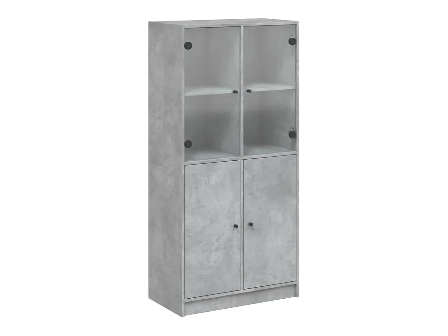Aparador alto con puertas madera gris hormigón 68x37x142 cm ES744877