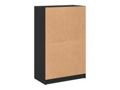 Aparador alto con puertas madera ingeniería negro 68x37x109 cm