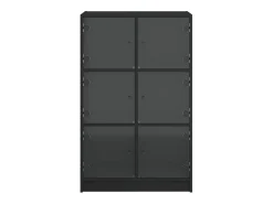 Aparador alto con puertas madera ingeniería negro 68x37x109 cm