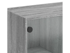 Aparador alto con puertas madera gris Sonoma 68x37x142 cm