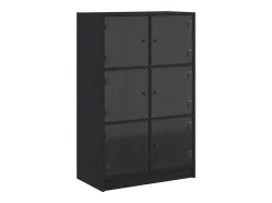 Aparador alto con puertas madera ingeniería negro 68x37x109 cm