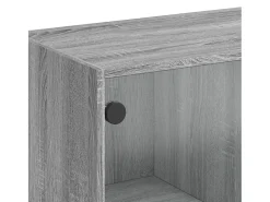 Aparador alto con puertas madera gris Sonoma 68x37x109 cm
