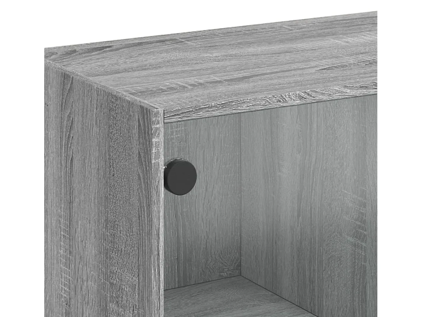 Aparador alto con puertas madera gris Sonoma 68x37x109 cm
