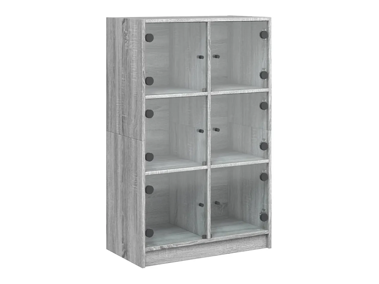 Aparador alto con puertas madera gris Sonoma 68x37x109 cm