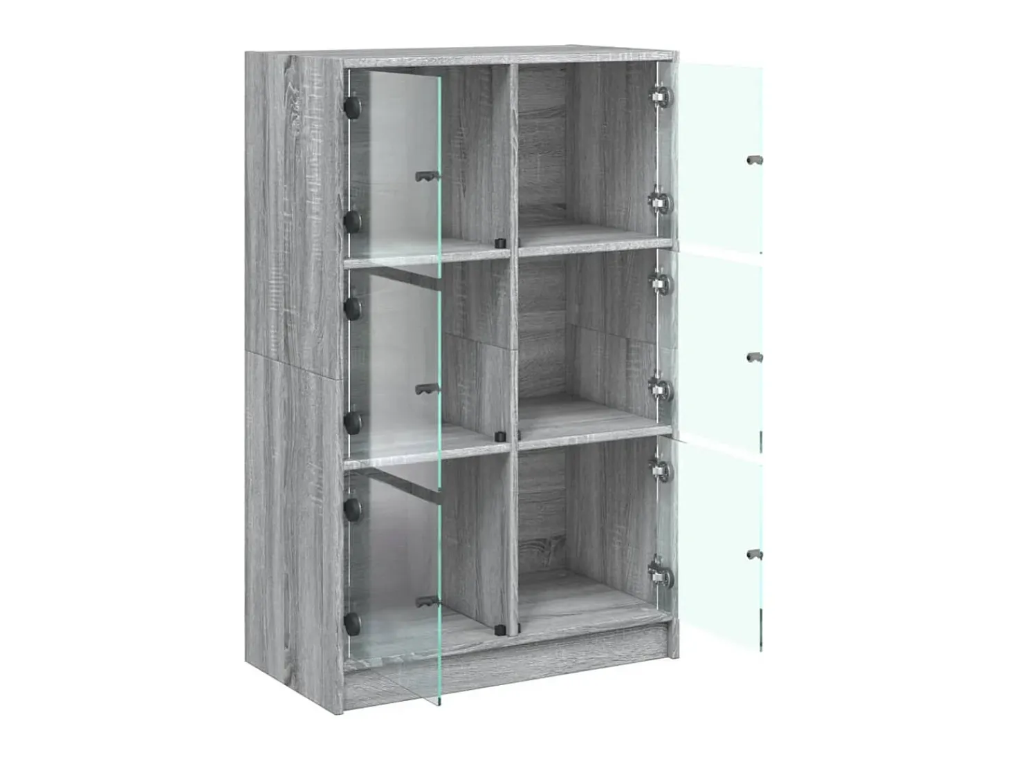Aparador alto con puertas madera gris Sonoma 68x37x109 cm