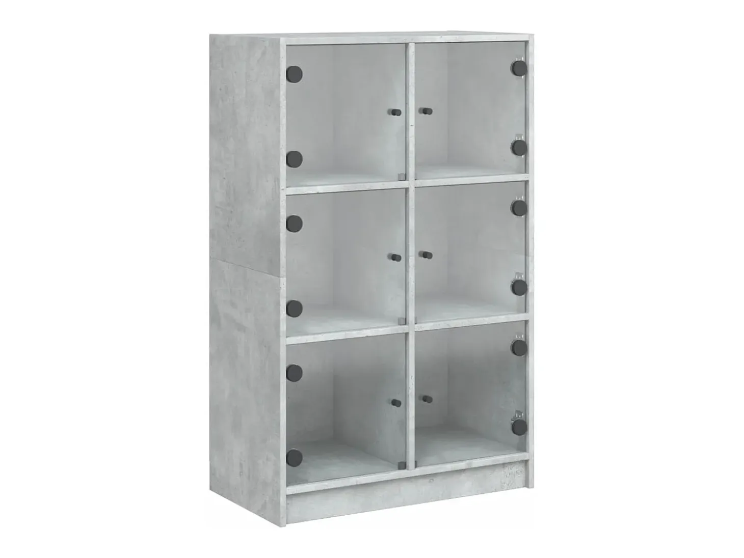 Aparador alto con puertas madera gris hormigón 68x37x109 cm