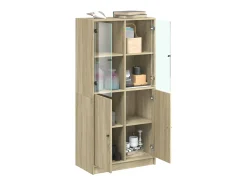 Aparador alto con puertas madera roble Sonoma 68x37x142 cm