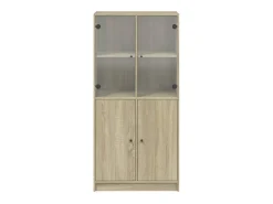 Aparador alto con puertas madera roble Sonoma 68x37x142 cm