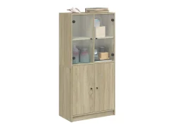 Aparador alto con puertas madera roble Sonoma 68x37x142 cm