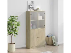 Aparador alto con puertas madera roble Sonoma 68x37x142 cm