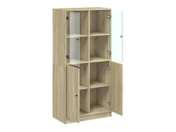 Aparador alto con puertas madera roble Sonoma 68x37x142 cm