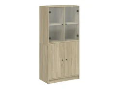 Aparador alto con puertas madera roble Sonoma 68x37x142 cm
