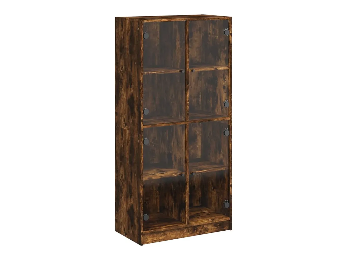 Aparador alto con puertas madera roble ahumado 68x37x142 cm