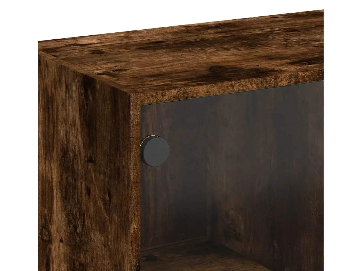Aparador alto con puertas madera roble ahumado 68x37x142 cm