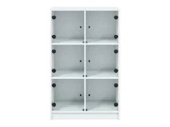 Aparador alto con puertas blanco 68x37x109 cm madera contrachapada