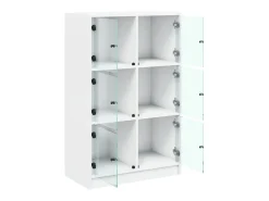 Aparador alto con puertas blanco 68x37x109 cm madera contrachapada