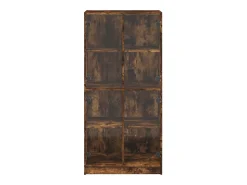 Aparador alto con puertas madera roble ahumado 68x37x142 cm