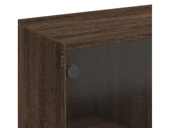 Aparador alto con puertas madera roble marrón 68x37x109 cm