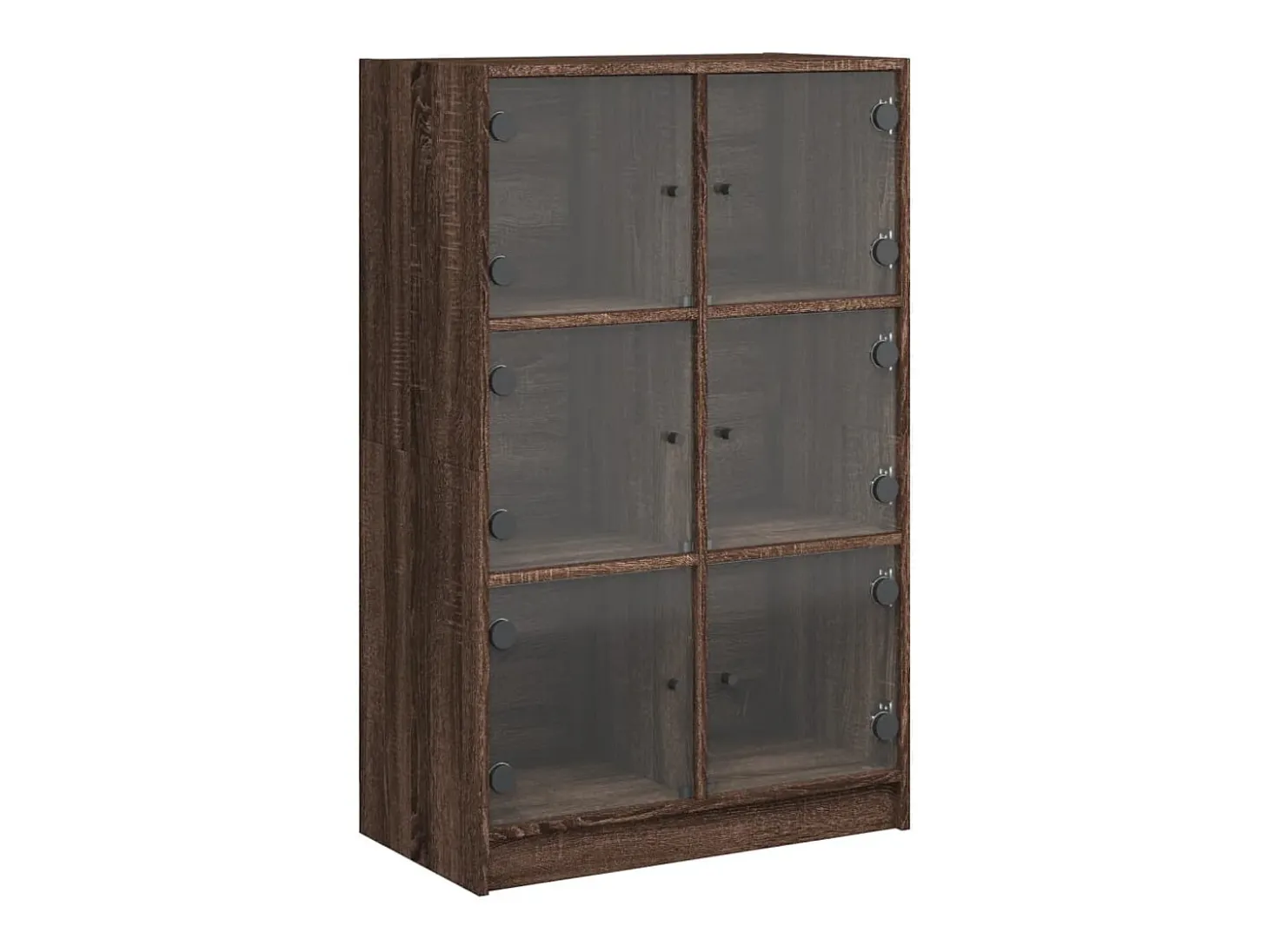 Aparador alto con puertas madera roble marrón 68x37x109 cm