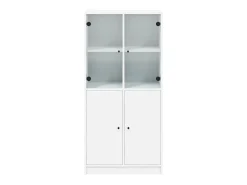 Aparador alto con puertas madera ingeniería blanco 68x37x142 cm