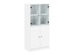 Aparador alto con puertas madera ingeniería blanco 68x37x142 cm