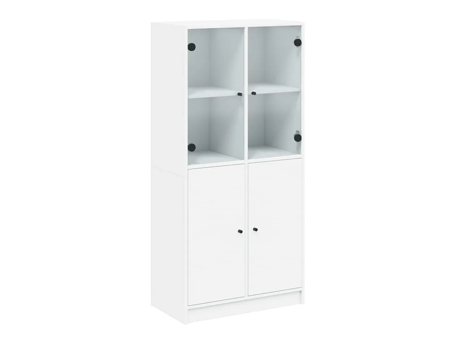 Aparador alto con puertas madera ingeniería blanco 68x37x142 cm