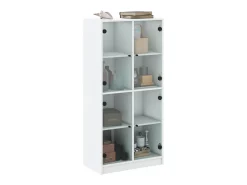 Aparador alto con puertas madera ingeniería blanco 68x37x142 cm