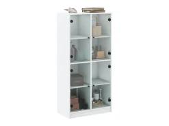 Aparador alto con puertas madera ingeniería blanco 68x37x142 cm