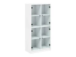 Aparador alto con puertas madera ingeniería blanco 68x37x142 cm