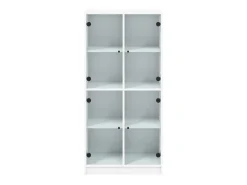 Aparador alto con puertas madera ingeniería blanco 68x37x142 cm