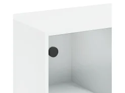 Aparador alto con puertas madera ingeniería blanco 68x37x142 cm