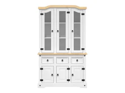Aparador alto Corona blanco 112x43x196 cm madera maciza de pino mexicano