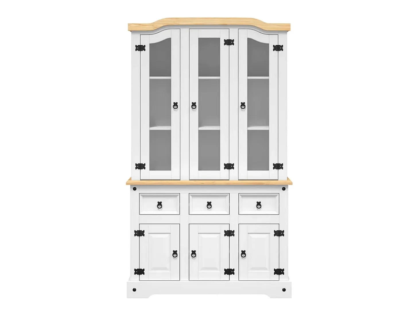 Aparador alto Corona blanco 112x43x196 cm madera maciza de pino mexicano