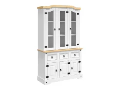 Aparador alto Corona blanco 112x43x196 cm madera maciza de pino mexicano