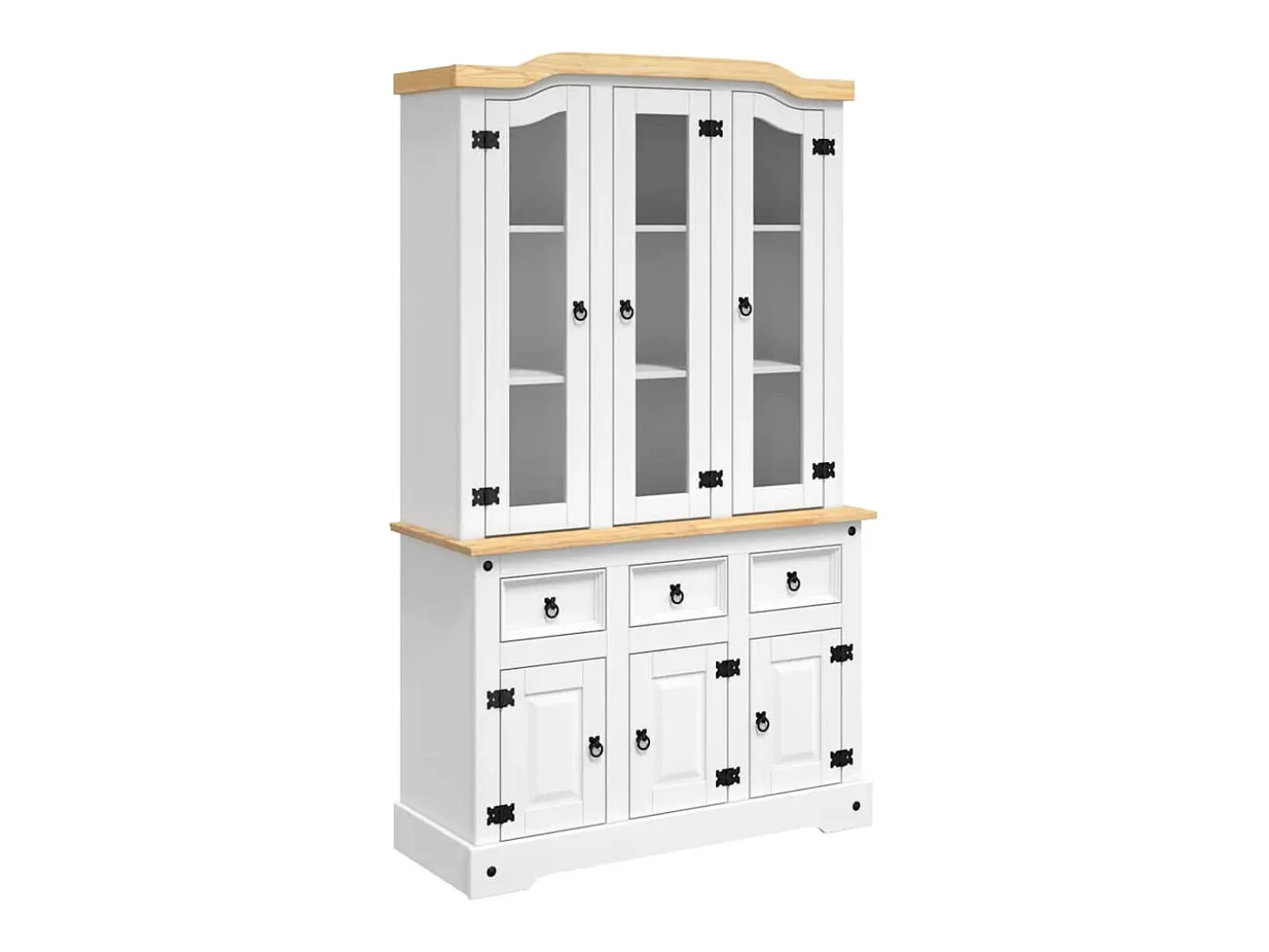 Aparador alto Corona blanco 112x43x196 cm madera maciza de pino mexicano