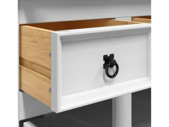 Aparador alto Corona blanco 112x43x196 cm madera maciza de pino mexicano