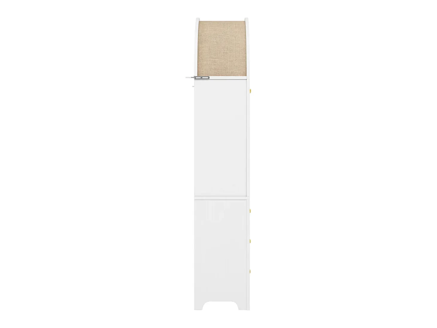 Aparador alto de almacenaje - 70 x 35 x 180 cm - arqueado con 3 cajones y 2 puertas - MDF - blanco