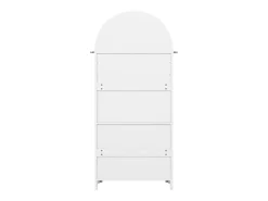 Aparador alto de almacenaje - 70 x 35 x 180 cm - arqueado con 3 cajones y 2 puertas - MDF - blanco