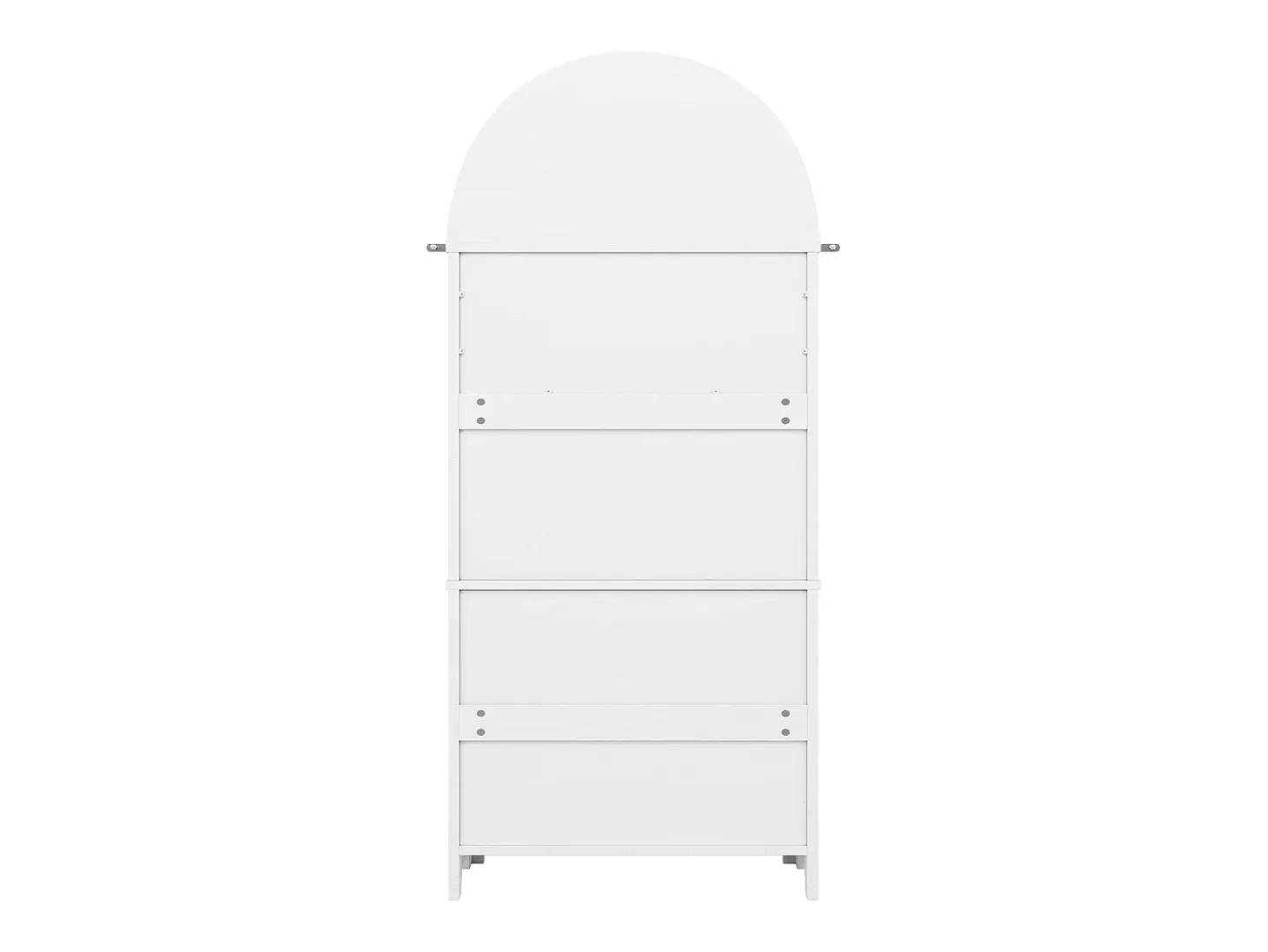 Aparador alto de almacenaje - 70 x 35 x 180 cm - arqueado con 3 cajones y 2 puertas - MDF - blanco