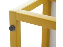 Aparador alto de diseño moderno, MDF, color blanco con acabados brillo, 3 puertas y estantes regulables (130x35x76 cm)