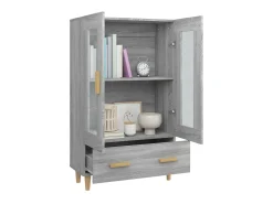 Aparador alto de madera contrachapada gris Sonoma 70x31x115 cm ES25121