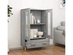 Aparador alto de madera contrachapada gris Sonoma 70x31x115 cm ES25121