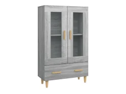 Aparador alto de madera contrachapada gris Sonoma 70x31x115 cm ES25121
