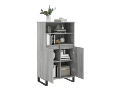 Aparador alto de madera contrachapada gris Sonoma 60x36x110 cm