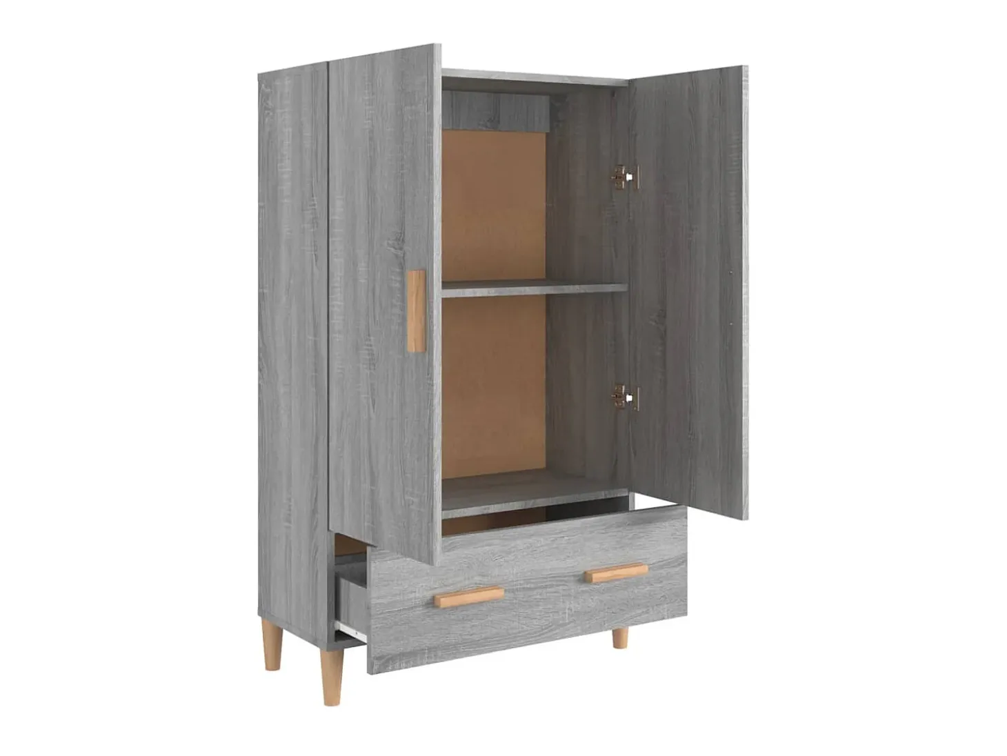 Aparador alto de madera contrachapada gris Sonoma 70x31x115 cm ES11699
