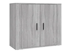 Aparador alto de madera contrachapada gris Sonoma