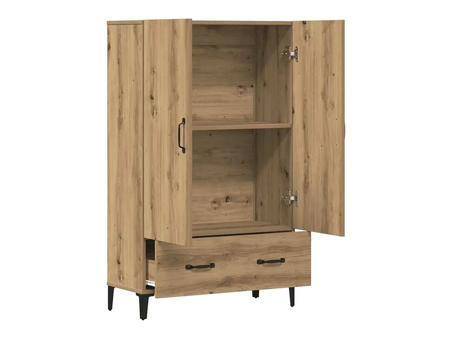 Aparador alto de madera contrachapada artesano roble