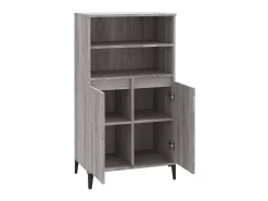 Aparador alto de madera contrachapada gris Sonoma 60x36x110 cm ES67618